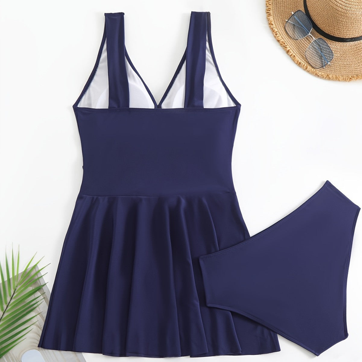 Damen Schwimmunterkleid mit modischem Rock R&B