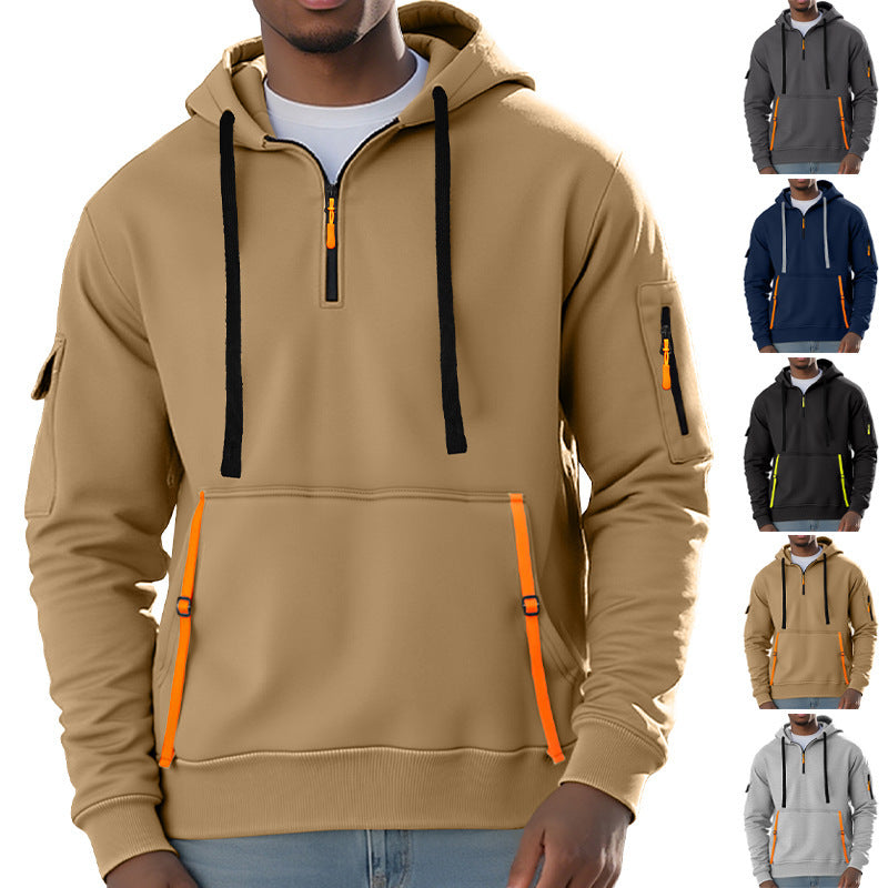 Herren Sportlicher Kapuzenpullover mit stylischen Reißverschlusstaschen R&B
