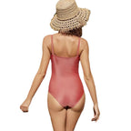 Damen Einteiler Badeanzug mit eleganten Knopfdetails R&B