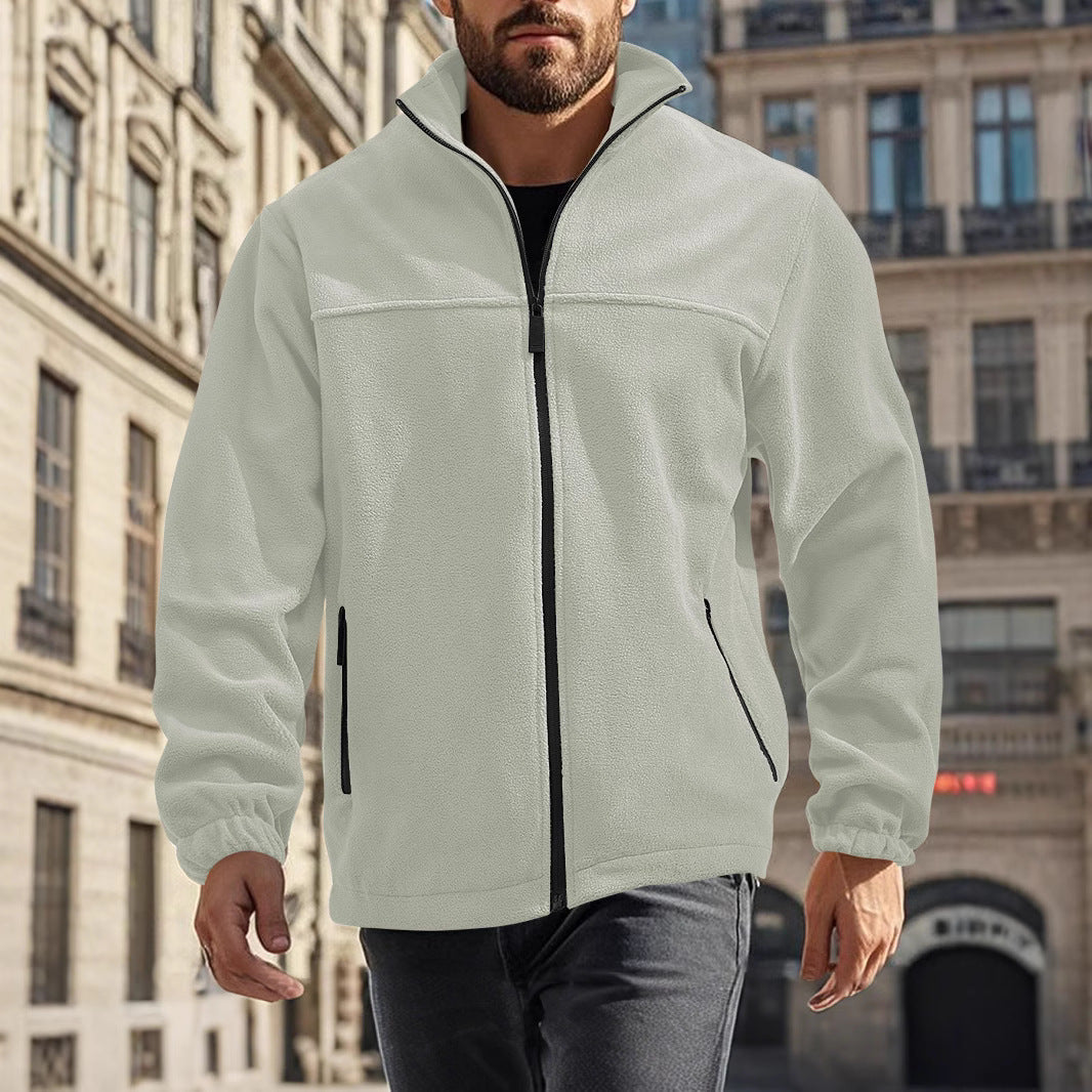 Herren Fleecejacke mit hohem Kragen R&B