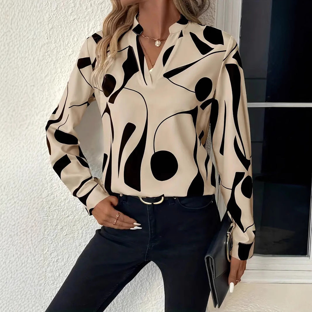 Damen Elegante Bluse mit modernem Muster R&B
