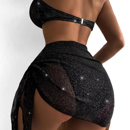 Damen Glamouröser Bandeau-Bikini mit Glitzer-Details R&B