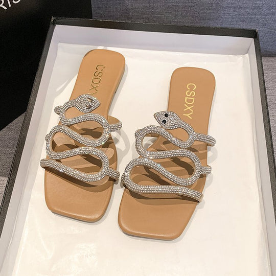 Damen Sandalen mit funkelndem Strass-Design und komfortabler Sohle R&B