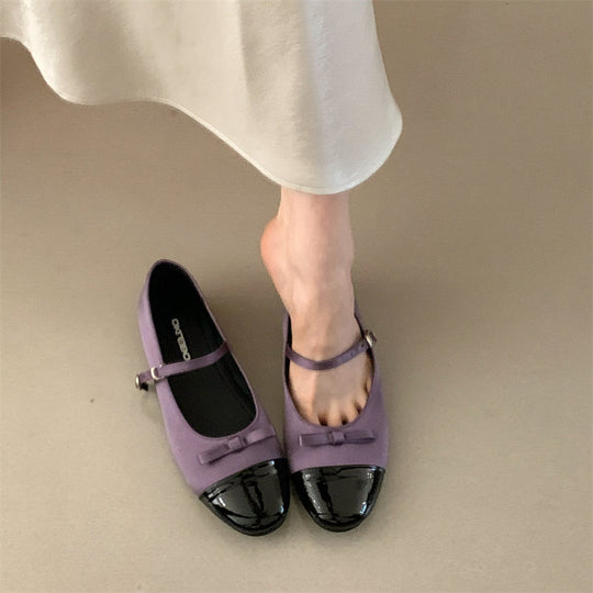 Damen Elegante Ballerinas mit dekorativer Schleifenverzierung und hochwertiger Lederoberfläche R&B