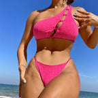 Damen Asymmetrischer Bikini mit trendigen Schnallen