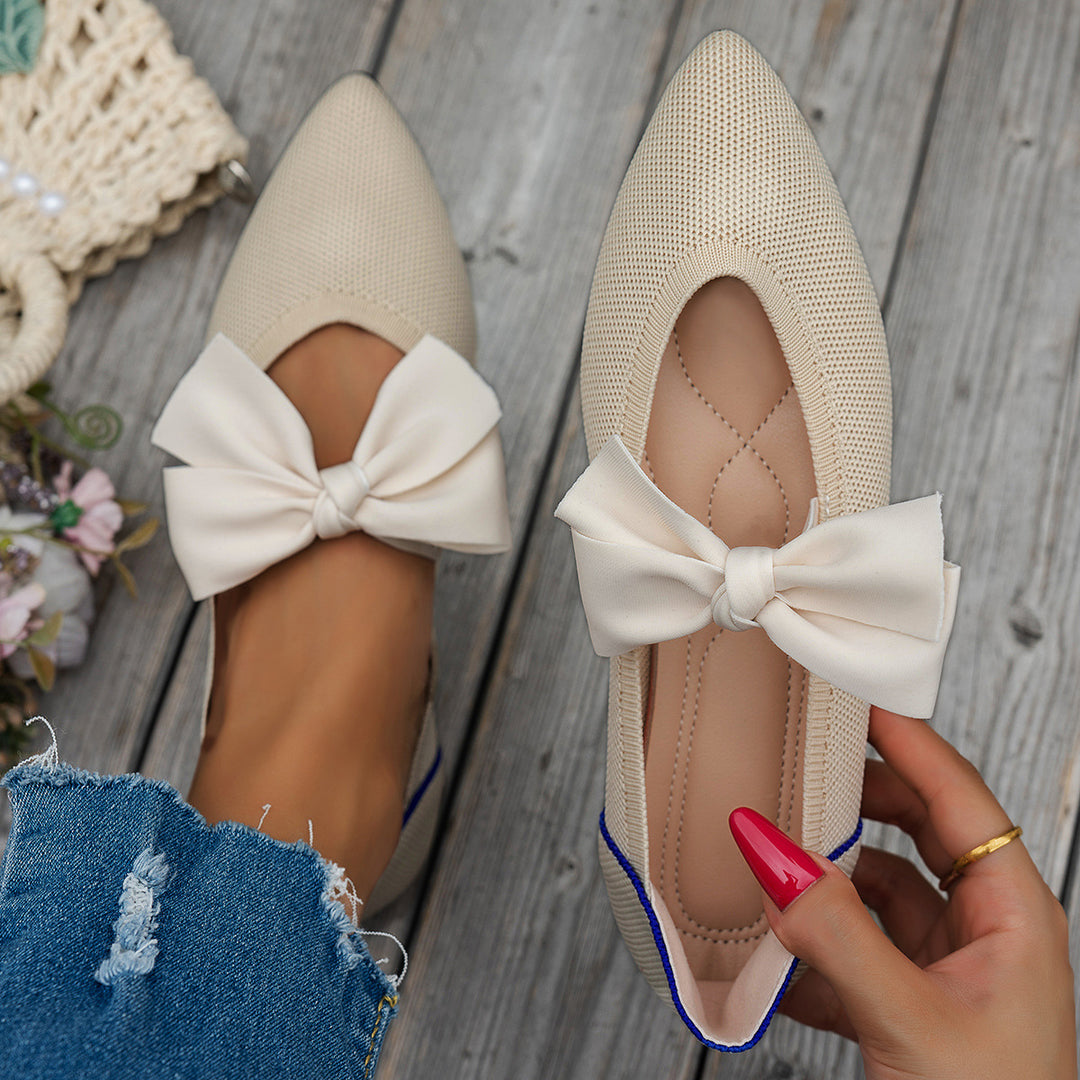 Damen spitzen Ballerinas mit eleganter Schleifenapplikation R&B