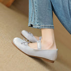 Damen Ballerinas mit verstellbarem Riemen und elegantem Schleifendesign