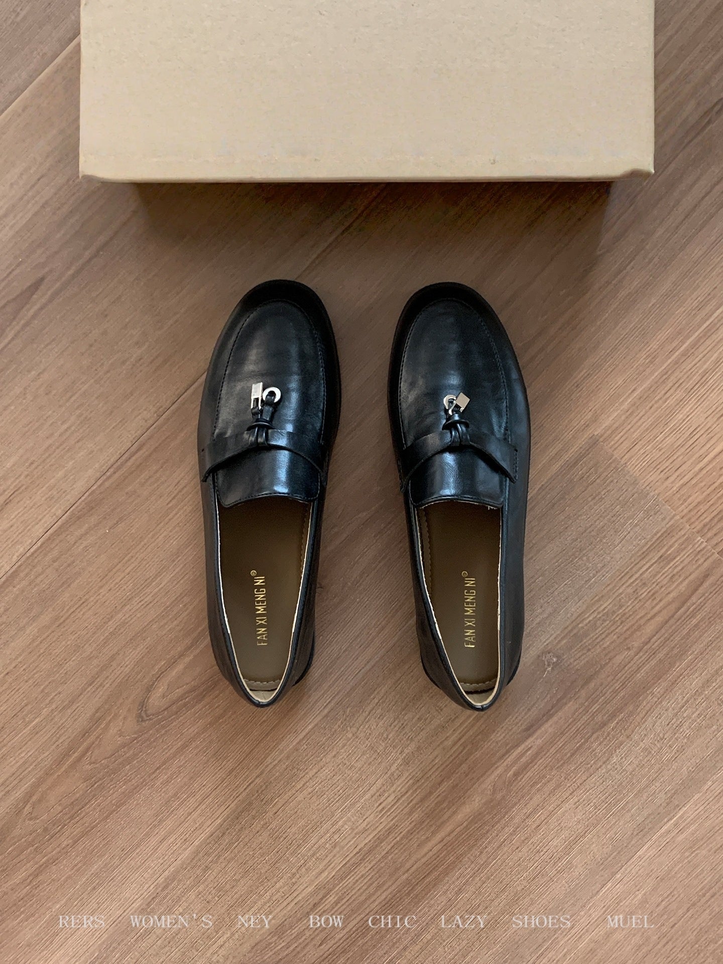Damen elegante Mokassins mit modischer Schnalle R&B