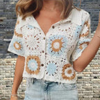 Damen Strickjacke im einzigartigen Granny-Quadrat-Muster R&B