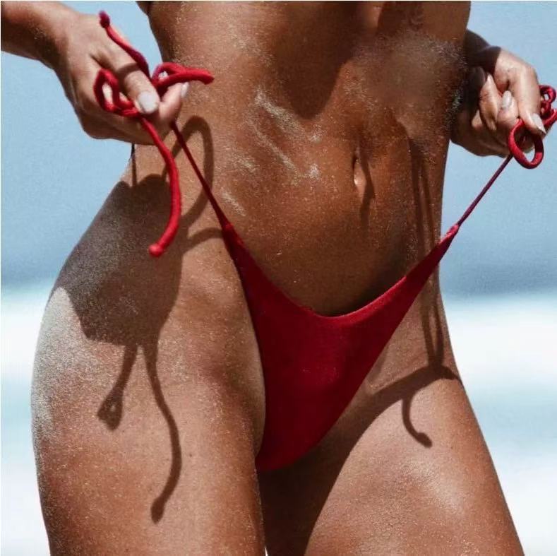 Damen Bikini-Höschen mit ultra-hohem Schnitt und verstellbaren Trägern R&B