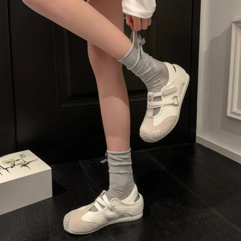 Damen modische Mesh-Laufschuhe mit innovativem Schnürsystem und rutschfester Sohle R&B