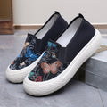 Damen Slip-On Schuhe mit buntem Schmetterlingsmuster und rutschfester Sohle R&B