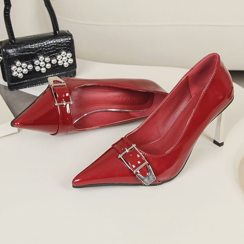 Damen spitze High Heel Pumps mit dekorativem Riemen R&B