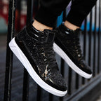 Damen Hochglänzende Sneaker mit glitzerndem Obermaterial und rutschfester Sohle R&B