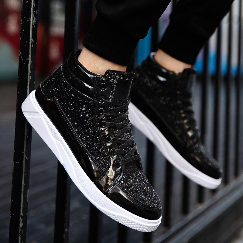 Damen Hochglänzende Sneaker mit glitzerndem Obermaterial und rutschfester Sohle R&B