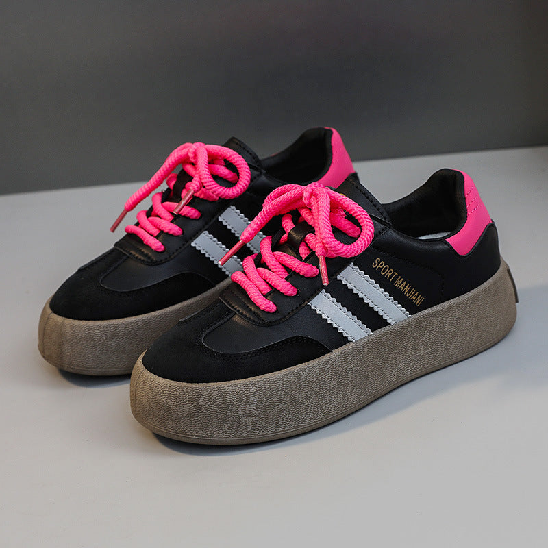 Damen modische Sneaker mit plattenförmigem Schnitt und auffälligen Schnürsenkeln R&B
