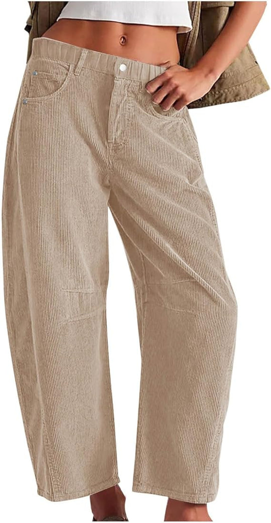 Damen Bequeme und stylische Palazzo-Hosen mit seitlichen Taschen R&B