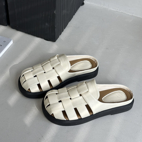 Damen Komfortable geflochtene Sandalen mit bequemer Fußbettgestaltung R&B