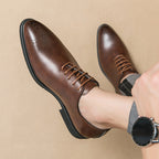 Herren elegante Schnürschuhe aus hochwertigem Leder mit modischem Design R&B