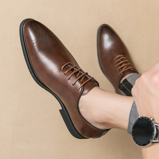 Herren elegante Schnürschuhe aus hochwertigem Leder mit modischem Design R&B