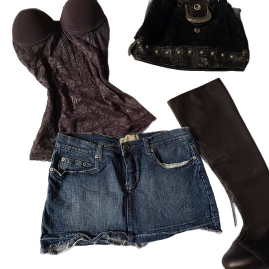 Damen Jeans-Shorts im Vintage-Stil R&B