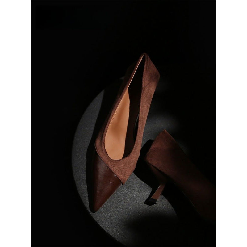 Damen spitze Pumps mit elegantem Veloursleder R&B