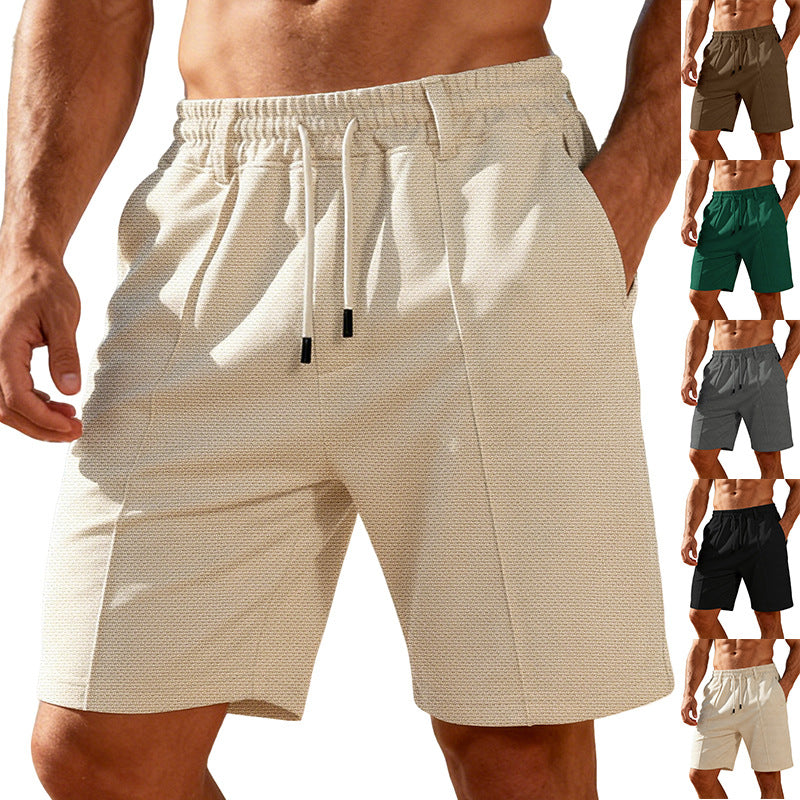 Herren nan Chino-inspirierte Relax-Shorts mit Bundfalten elastischem Tunnelzug und Eingrifftaschen R&B