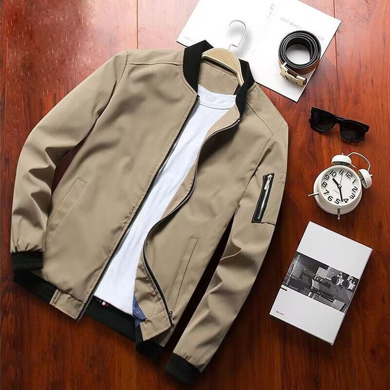 Herren moderne Bomberjacke mit praktischen Taschen und elastischen Bündchen R&B
