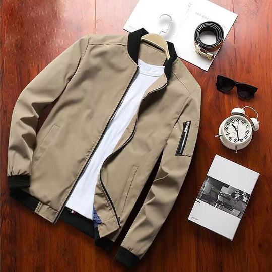 Herren moderne Bomberjacke mit praktischen Taschen und elastischen Bündchen R&B