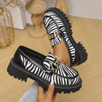 Damen Trendige Mokassin-Schuhe mit auffälligem ZR&Bra-Druck und komfortabler Sohle R&B