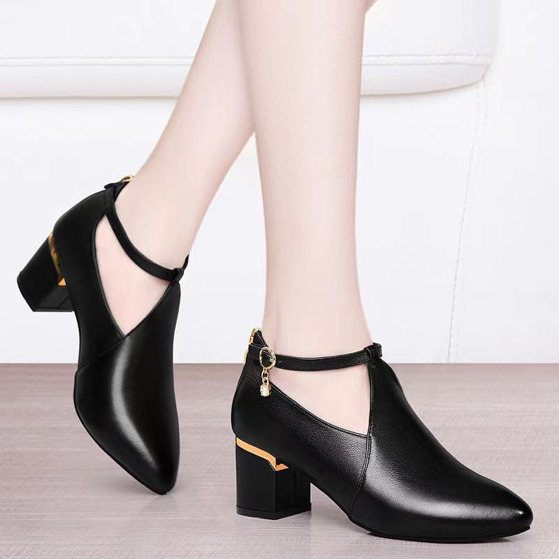 Damen elegante Pumps mit modischem Riemendesign und stabiler Absatzhöhe R&B