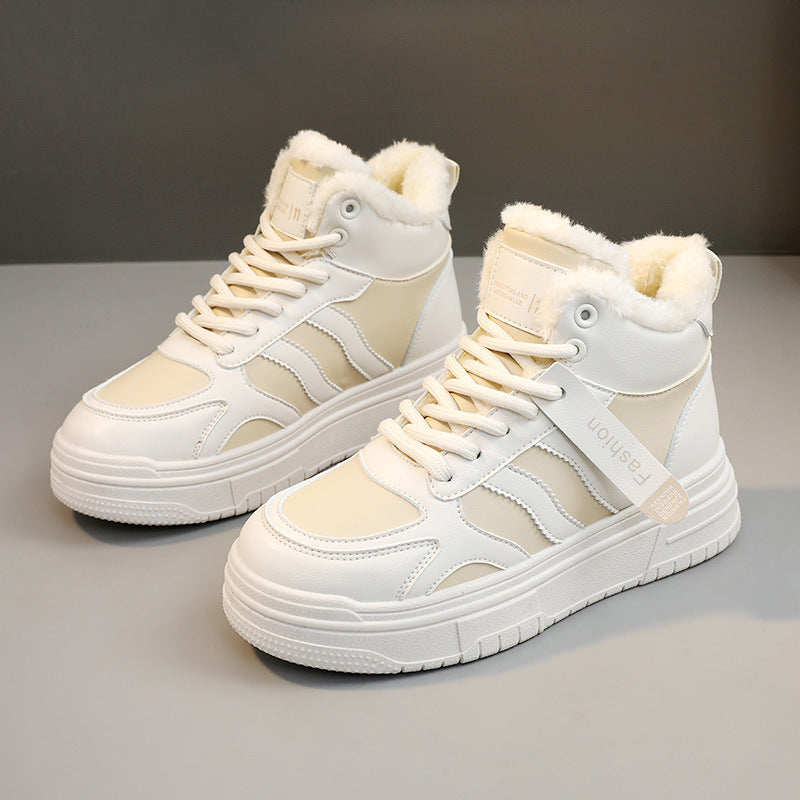Damen Hochflorige Sneaker aus robustem Kunstleder mit weichem Innenfutter R&B