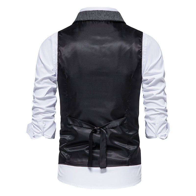 Herren elegante Weste im Hahnentrittmuster R&B