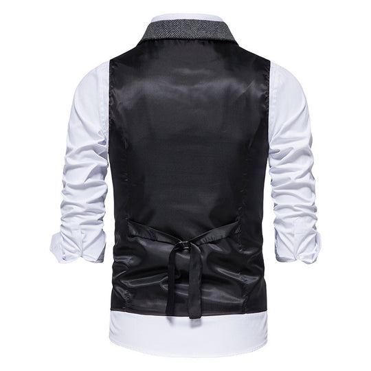 Herren elegante Weste im Hahnentrittmuster R&B