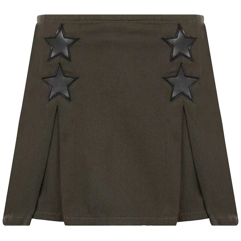 Damen Minirock mit strukturierten Sternen-Details und hochwertigem Material R&B