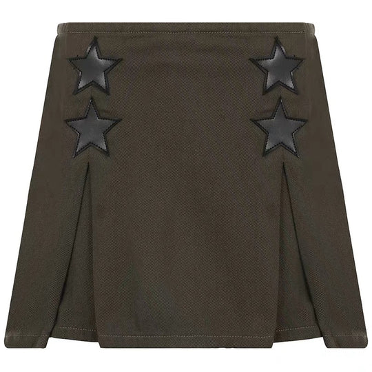 Damen Minirock mit strukturierten Sternen-Details und hochwertigem Material R&B