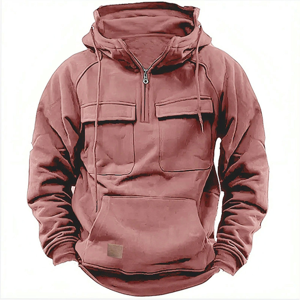 Herren Fleece Hoodie mit praktischem Reißverschluss und großen Taschen R&B