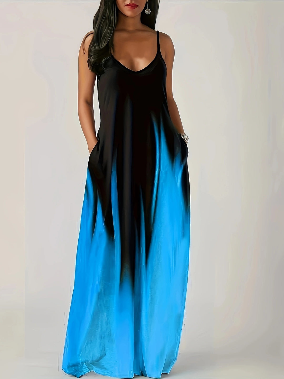 Damen Maxikleid mit elegantem Schnitt und seitlichen Taschen R&B