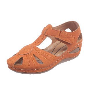 Damen komfortable Wedge-Sandalen mit ergonomischem Fußbett R&B