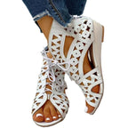 Damen Schnürsandalen mit luftiger Cut-Out-Optik und rutschfester Sohle R&B