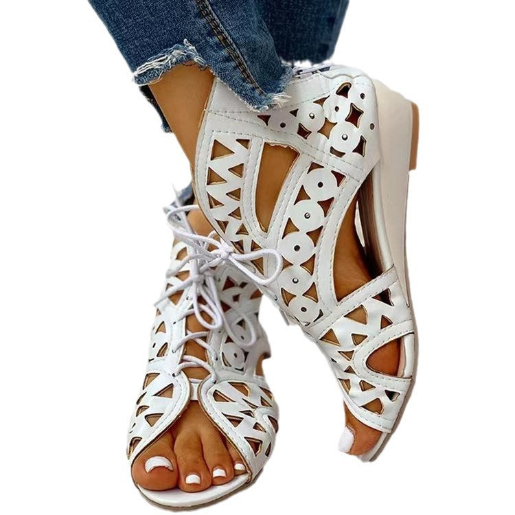 Damen Schnürsandalen mit luftiger Cut-Out-Optik und rutschfester Sohle R&B