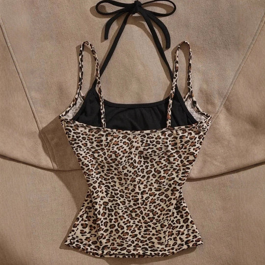Damen Leichtes Oberteil mit Leopardenmuster R&B