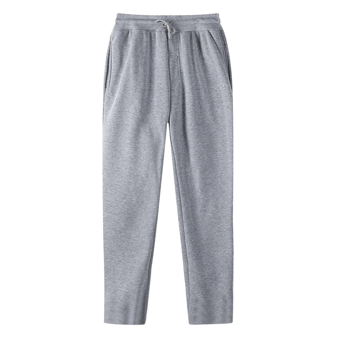 Herren nan geradlinige Sweatpants aus melierter Baumwollmischung mit elastischem Bund Kordelzug und Seitentaschen R&B