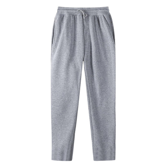 Herren nan geradlinige Sweatpants aus melierter Baumwollmischung mit elastischem Bund Kordelzug und Seitentaschen R&B