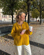 R&B | Damen Gerippt Strickjacke mit Knopfverschluss und Rundem Ausschnitt