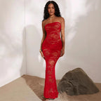 Damen Sexy Spitzenkleid mit figurbetontem Schnitt R&B