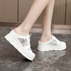 Damen Plattform Sneaker mit atmungsaktivem Mesh-Obermaterial und geräumiger Sohle R&B