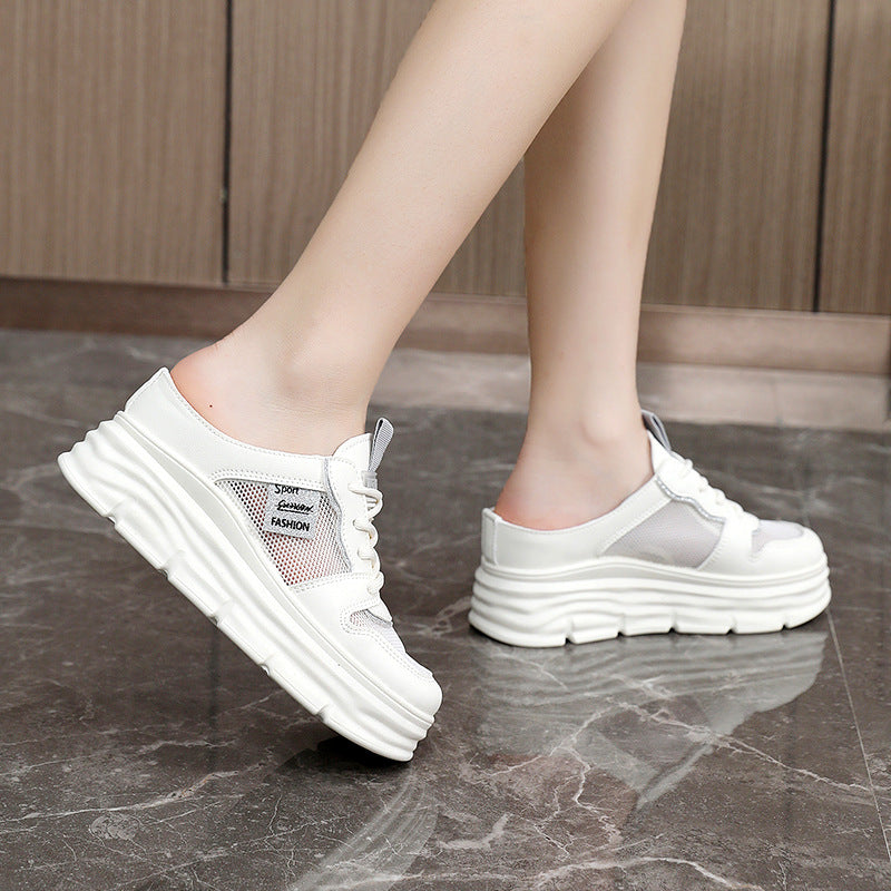 Damen Plattform Sneaker mit atmungsaktivem Mesh-Obermaterial und geräumiger Sohle R&B