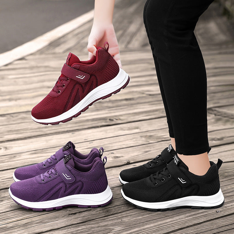 Damen Sportliche Sneakers mit Klettverschluss und atmungsaktivem Mesh-Obermaterial R&B