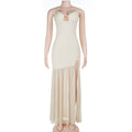 Damen Maxikleid mit aufregendem Schlitz und zartem Rüschensaum R&B